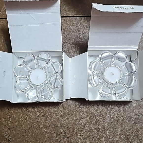 Mikasa Other - New Mikasa Zinnia Votive Tea Light Candle Holder Set of 2 Crystal Glass Elegant
